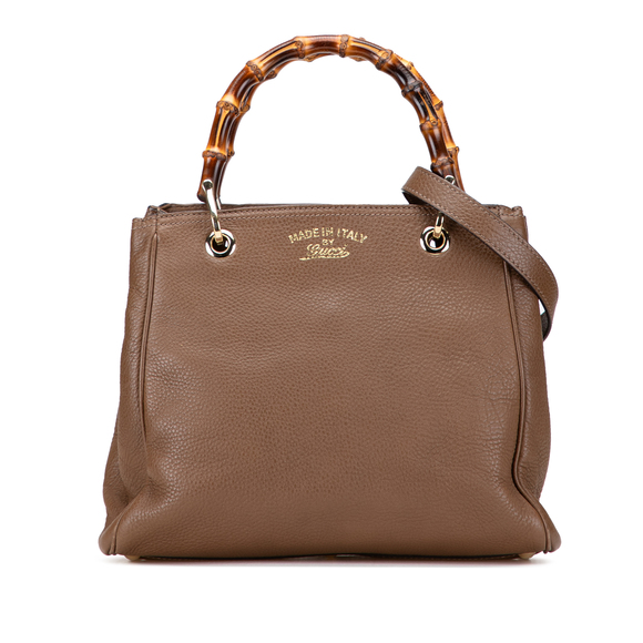 Gucci Handbags - Pre-Loved Gucci Small Calfskin Bamboo Shopper Satchel